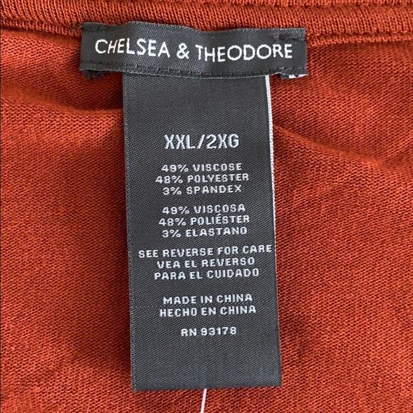 Chelsea & Theodore Earthen Red Knit Top NWT Size XXL - Picture 8 of 9